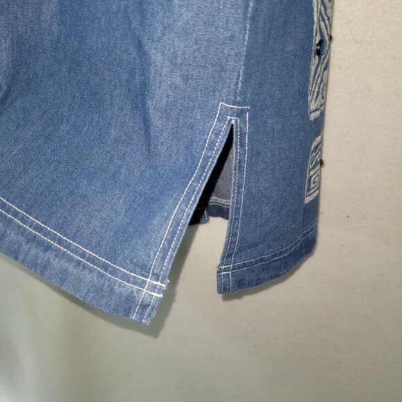Nina Piccalino Shirt Womens 8 Blue Denim Beaded Toggle Jacket Shacket Vintage - Picture 9 of 15